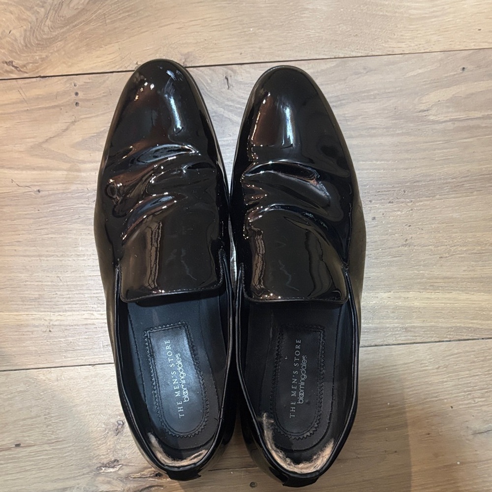 Bloomingdale’s The Men's Store Glossy Black Tuxedo shoes men’s 11.5